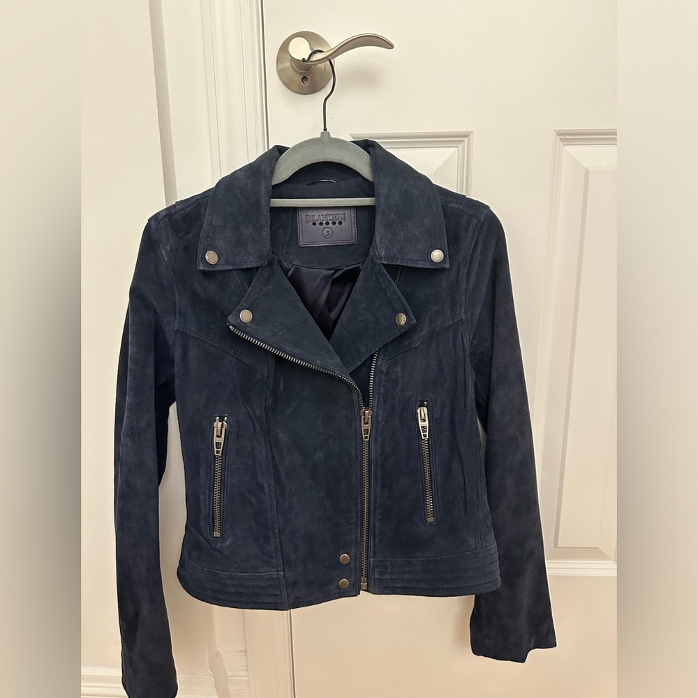 Blank NYC Navy Suede Jacket - Picture 3 of 7